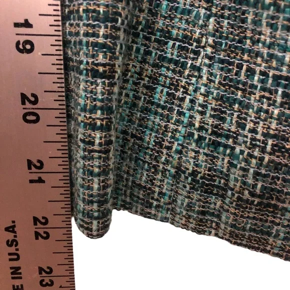 Liz Claiborne sz14 Green Black White Tweed with Small Fringe Blazer Gossip Girl - Picture 4 of 9